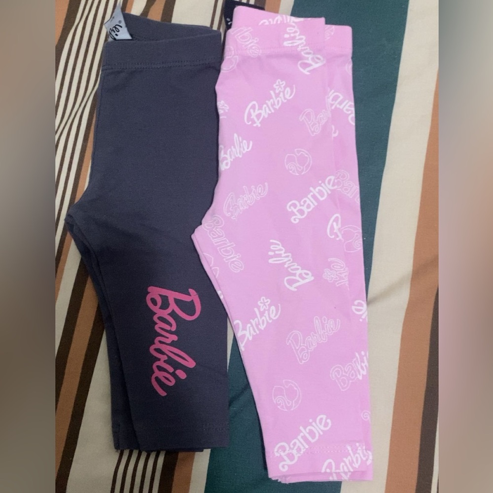 Barbie Kids Leggings Set - Pink and Gray